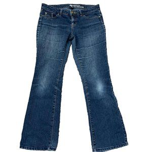 Gap Womens Jeans Size 4 Bootcut Fit Semi Evasse Stretch Dark Wash Factory Faded